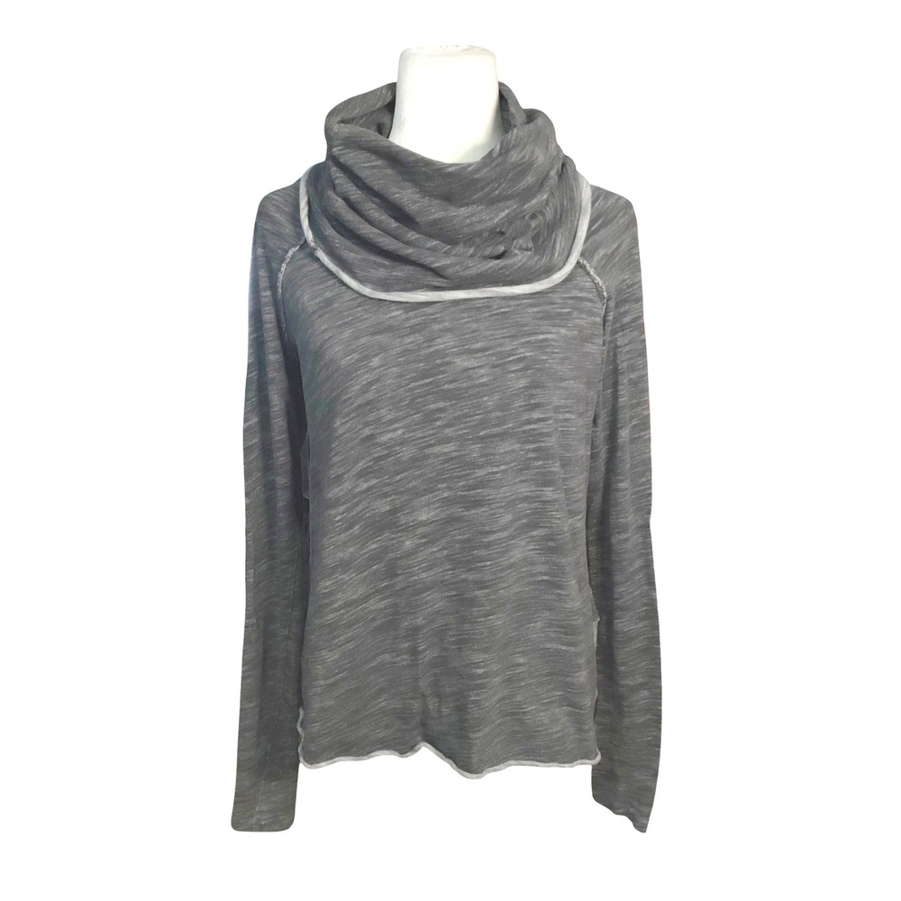 Free People Beach Cocoon Cowl Top Gray Space Dye Cozy Athlesiure Slouchy OS